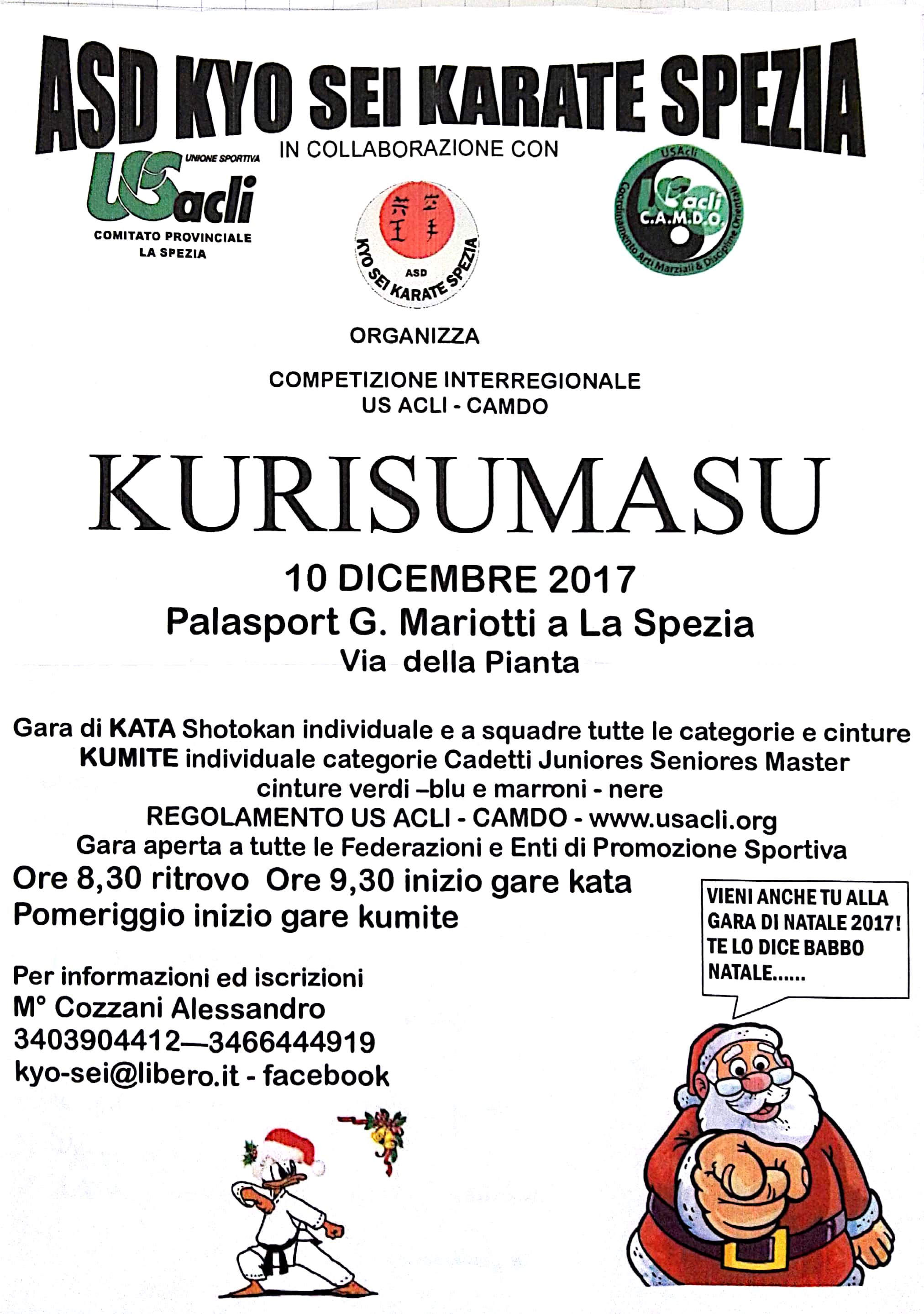 Competizione interregionale US ACLI - CAMDO - KURISUMASU - ASD KYO SEI KARATE SPEZIA